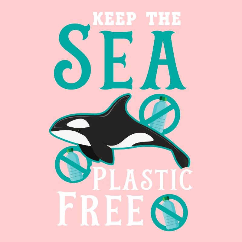 Halten Sie das Meer plastikfrei Orca Wal Tier