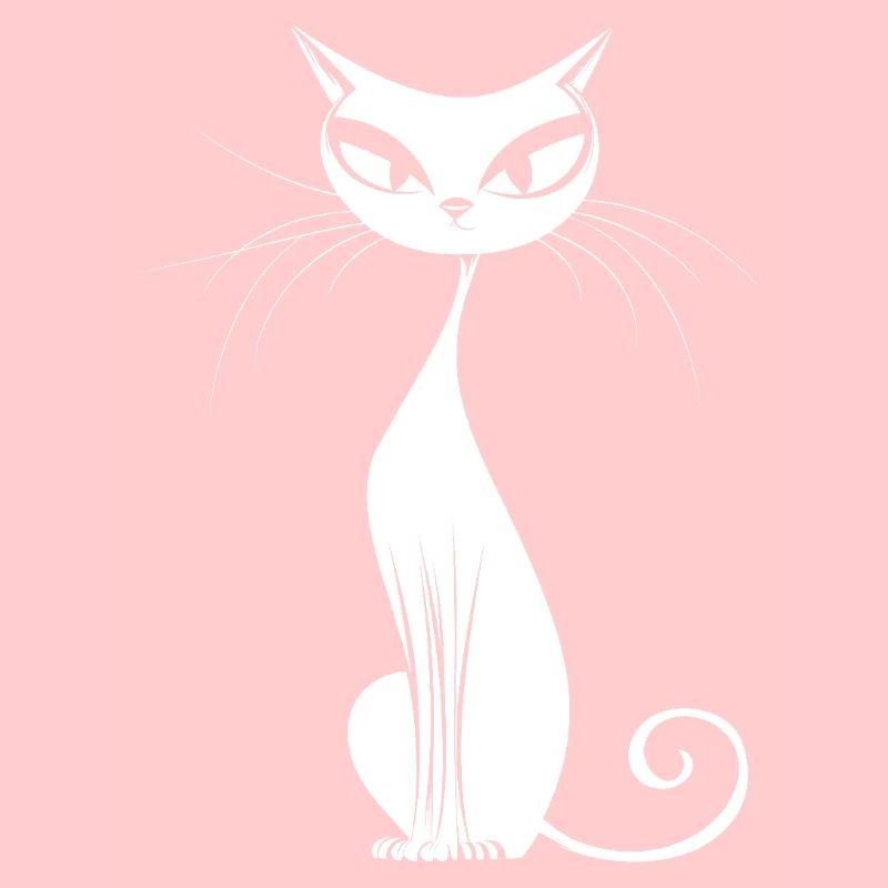 Chat blanc élégant