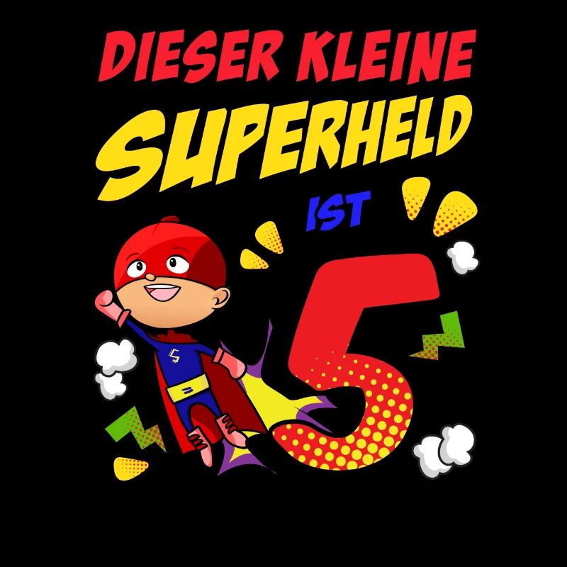 5. Geburtstag Junge Comic-Stil Kleine Superheld