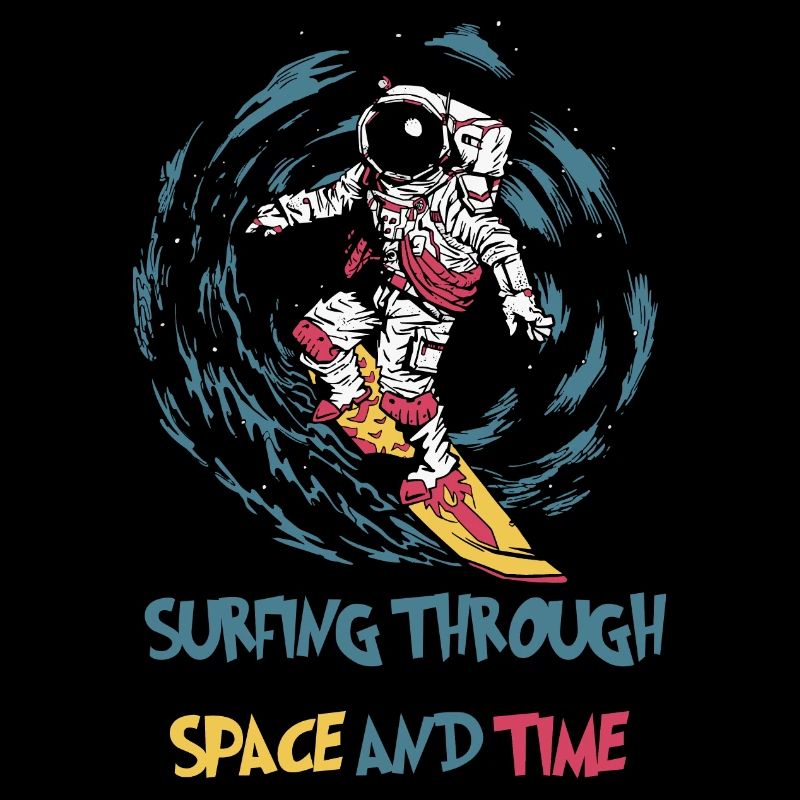 Un astronaute surfe dans l’espace et le temps Surfer Surf