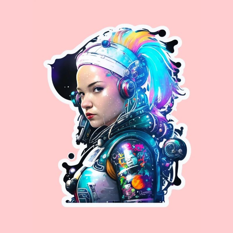 Astronaute de l’espace arc-en-ciel de la voie lactée