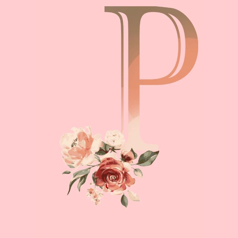 Buchstabe P mit Blumen