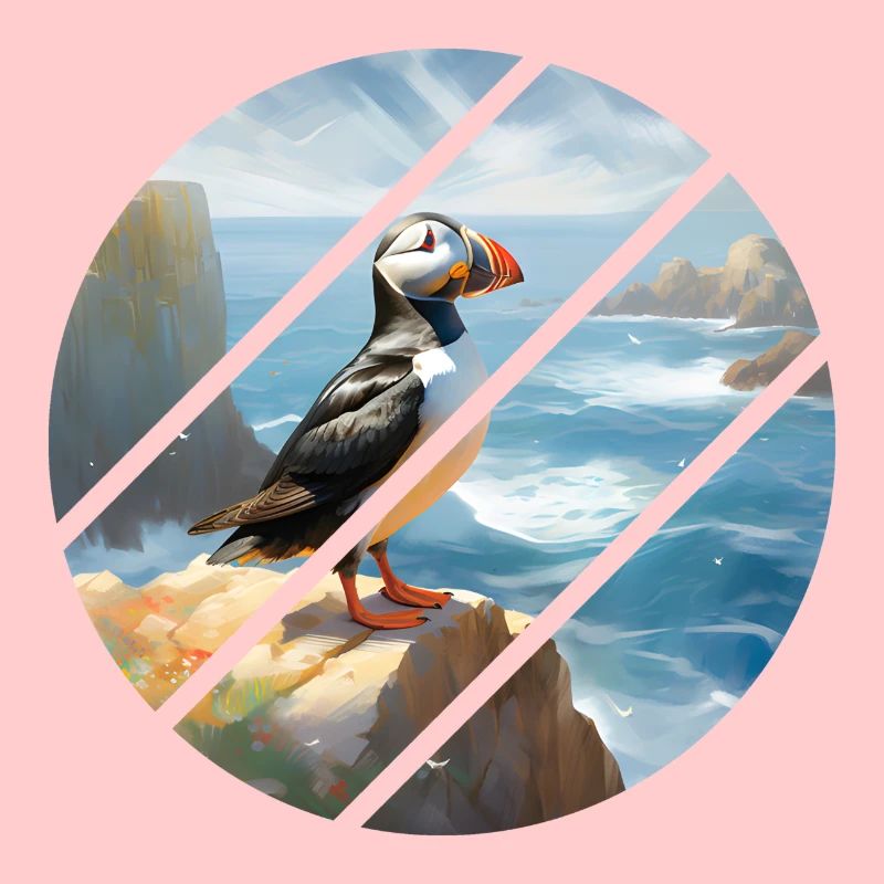 Puffin on a cliff