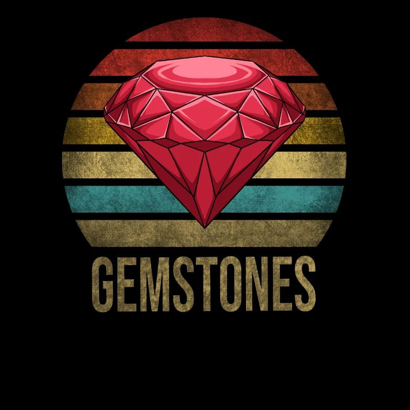 Ruby Gemstone Retro Coucher de soleil
