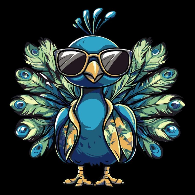 Pfau Vogel Comic Urlaub