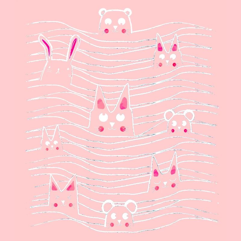 Cat - mouse - rabbit - bear - drawing illustration