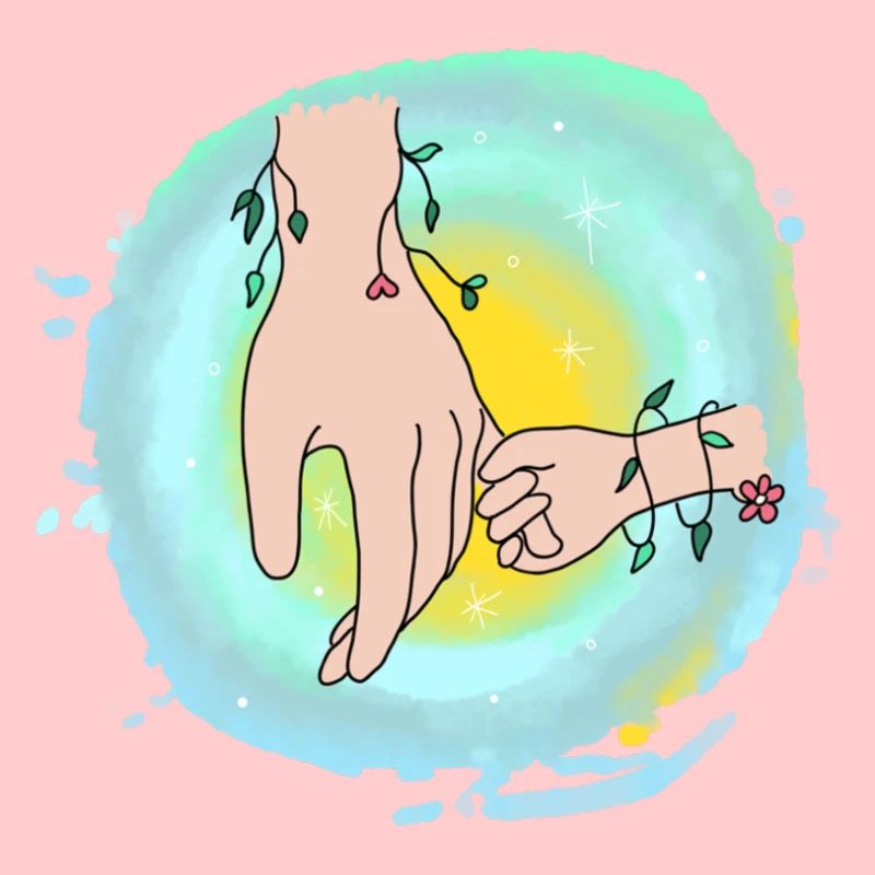 mains fleuries sans texte