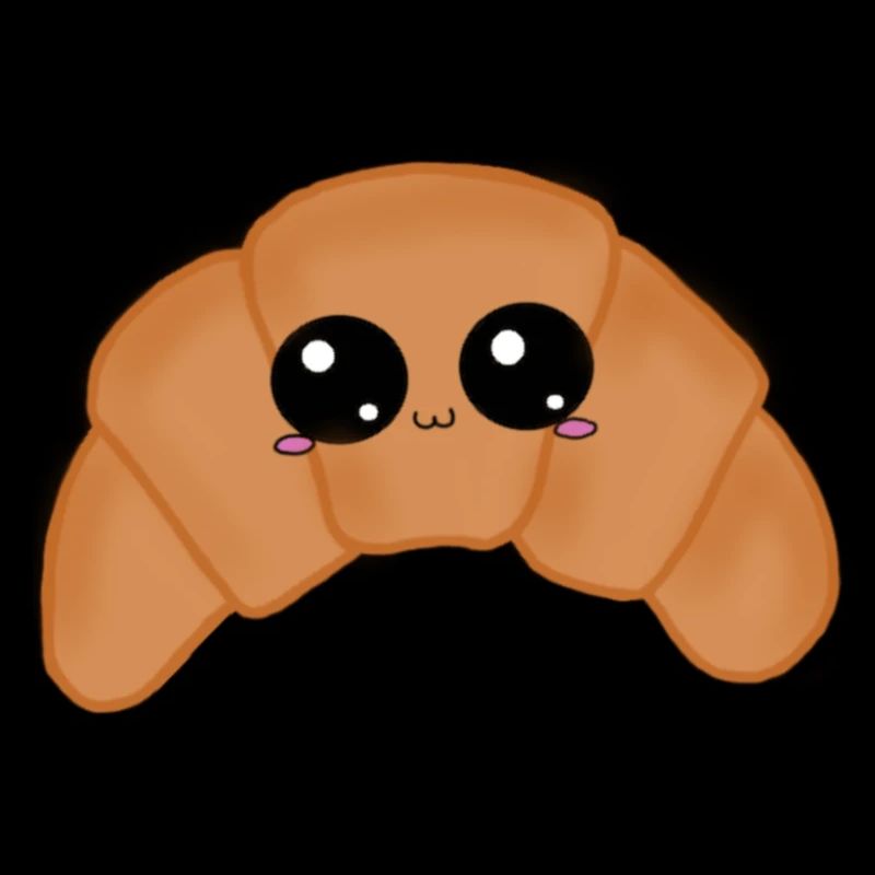 Doux croissant avec des yeux