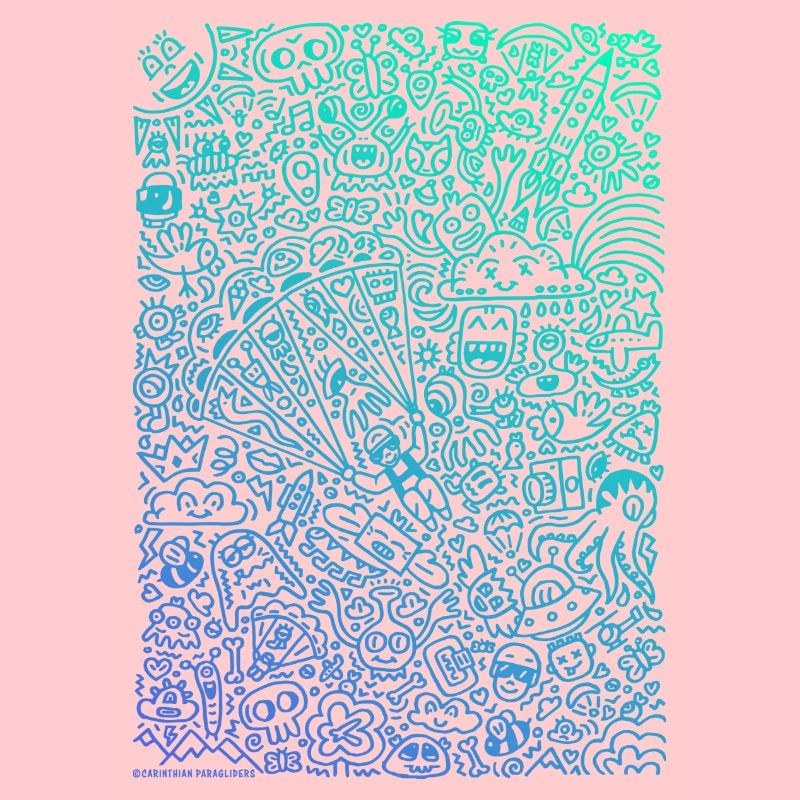 Doodle Paragliders dégradé de couleurs