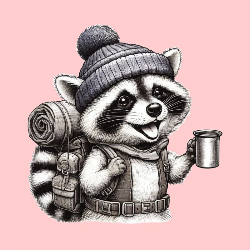 Backpacker Waschbär