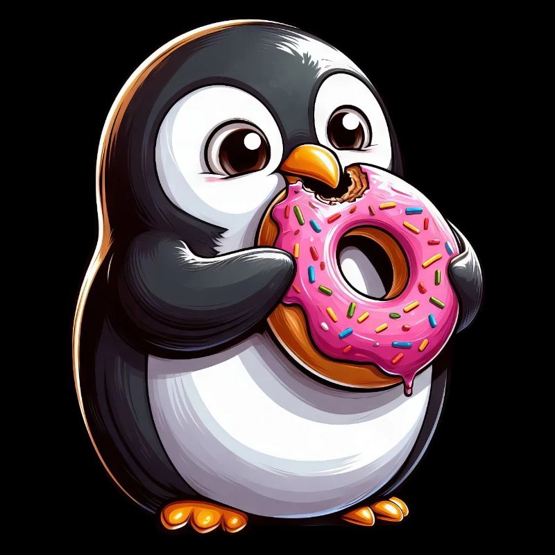 Mignon pingouin beignet dessin animé Crazy Candy