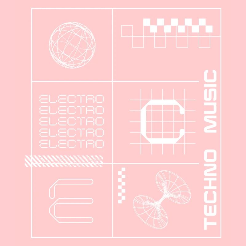 Geometrisches Elecotro Tech Grid Retro Poster