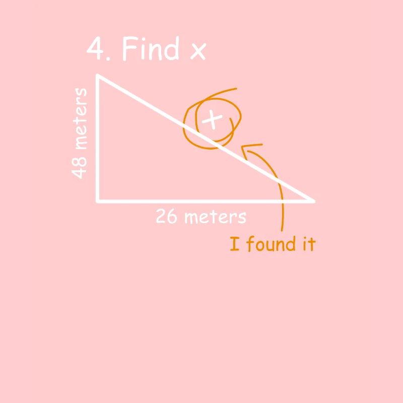 Prof de maths Hypotenuse Trouver x phrase de Pythagore