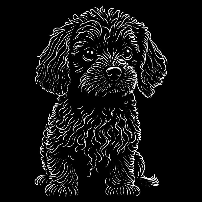 Mignon chiot blanc ligne oeuvre