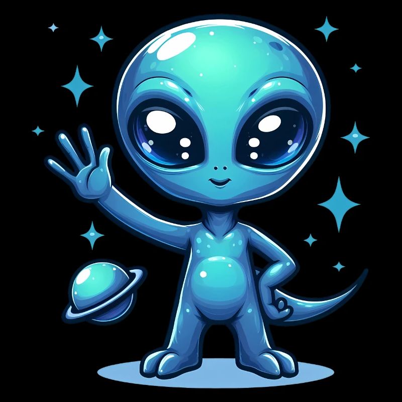 Alien mit Peace-Zeichen