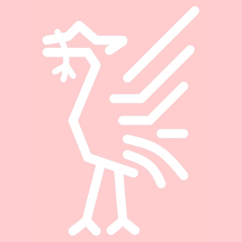 Simple Line Drawn Liver bird in White