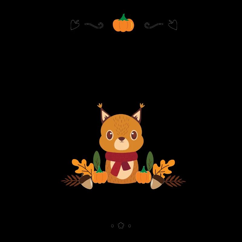 süßes Eichhörnchen Design mit Herbstmotiven