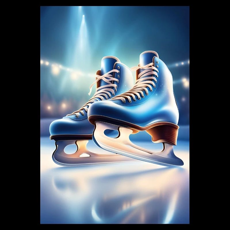 Blaue Schlittschuhe