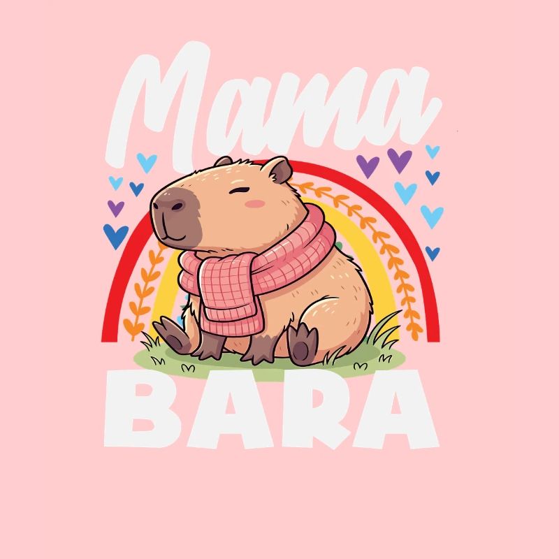 Boho Regenbogen Mama Bara Capybaras Niedlich