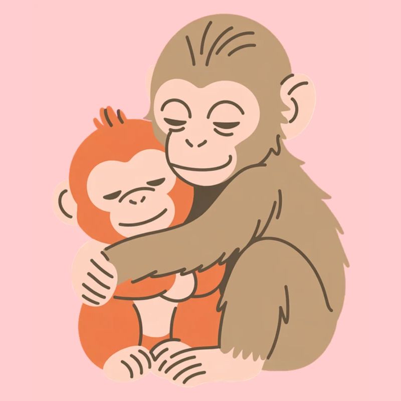 Hugging Monkey Duo