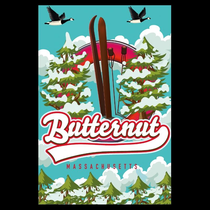 Affiche de ski Butternut massachusetts