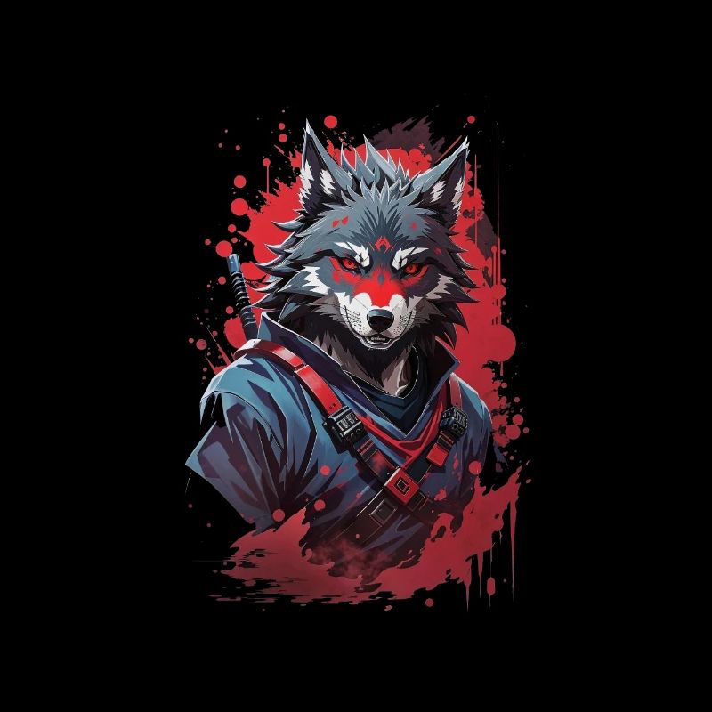 Umarme den Schattenfuror, der den bösen Ninja-Wolf bedroht