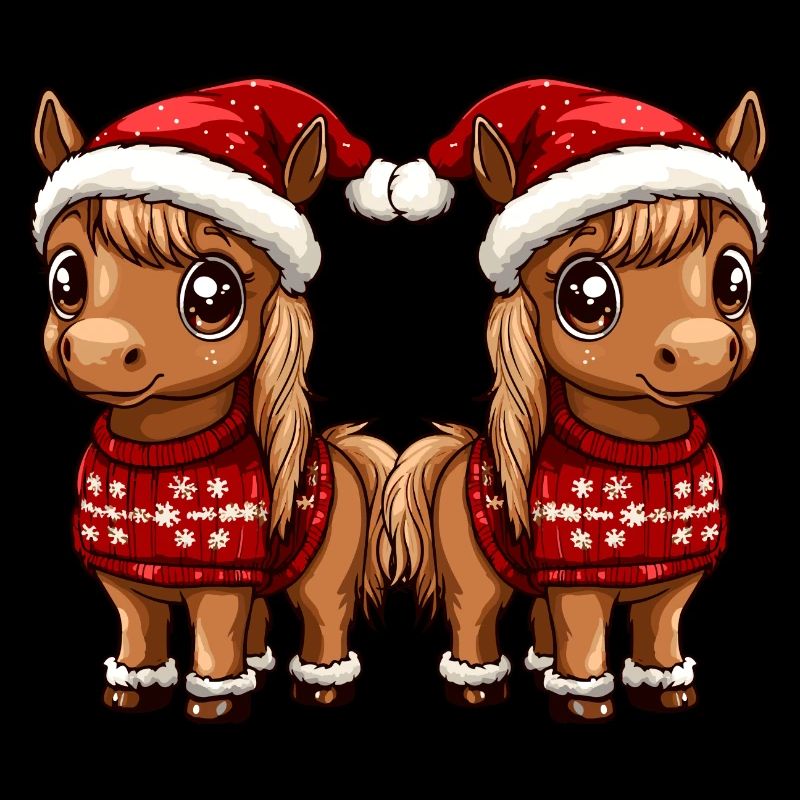 Equipe de Noël à cheval