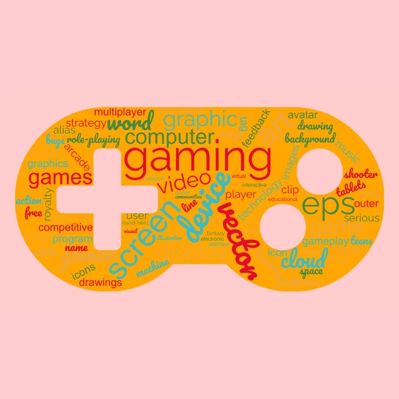 wordcloud gaming orange