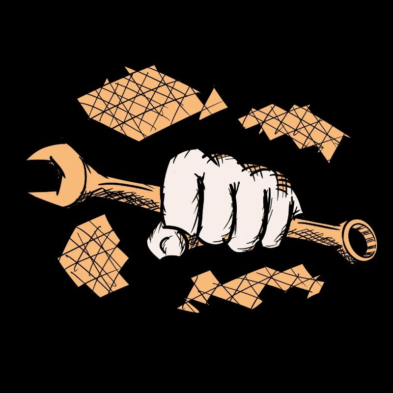 Clé à la main / poing, dessin