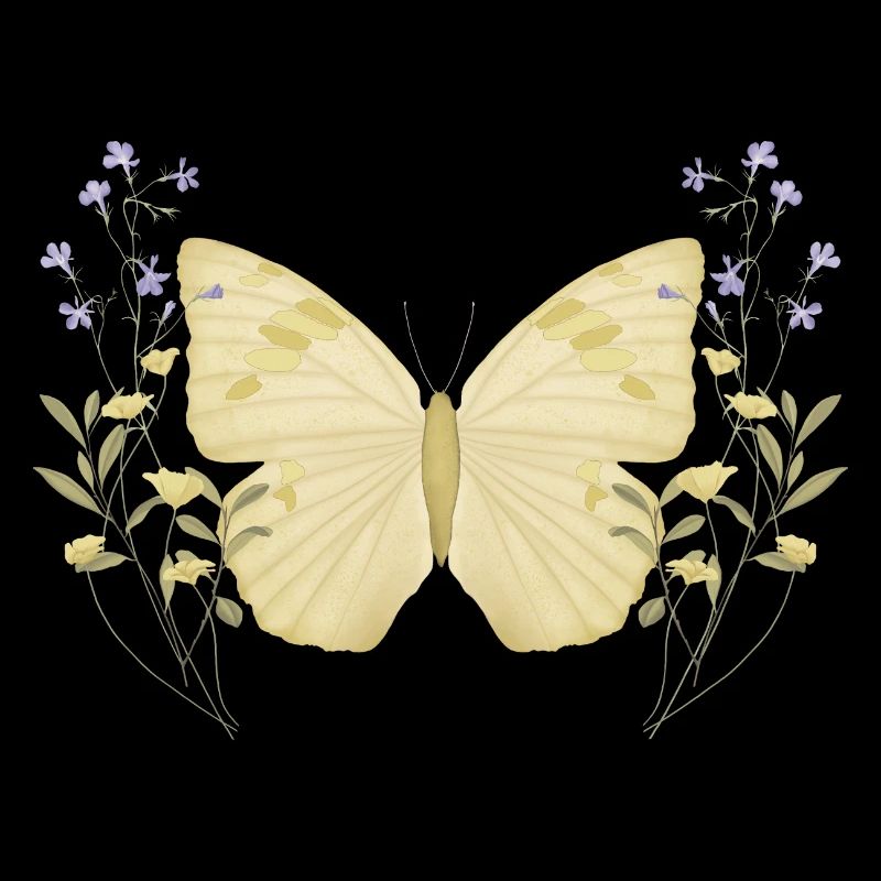 Papillon avec des fleurs