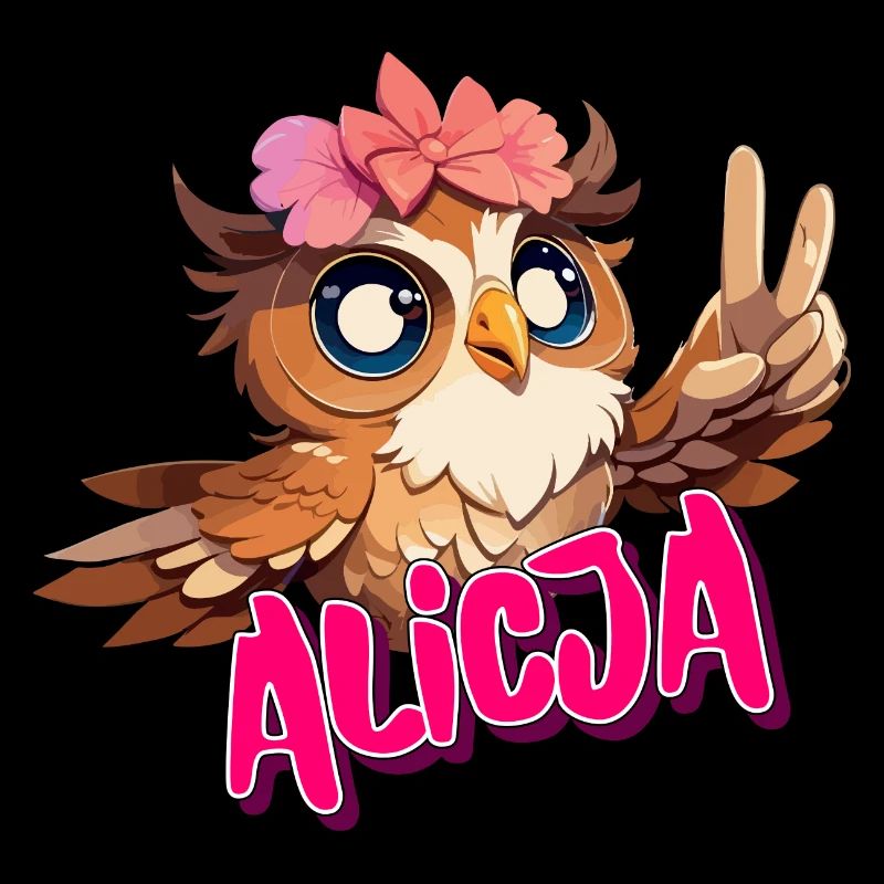 ALICJA - Schöner Mädchen Name mit süßer EULE
