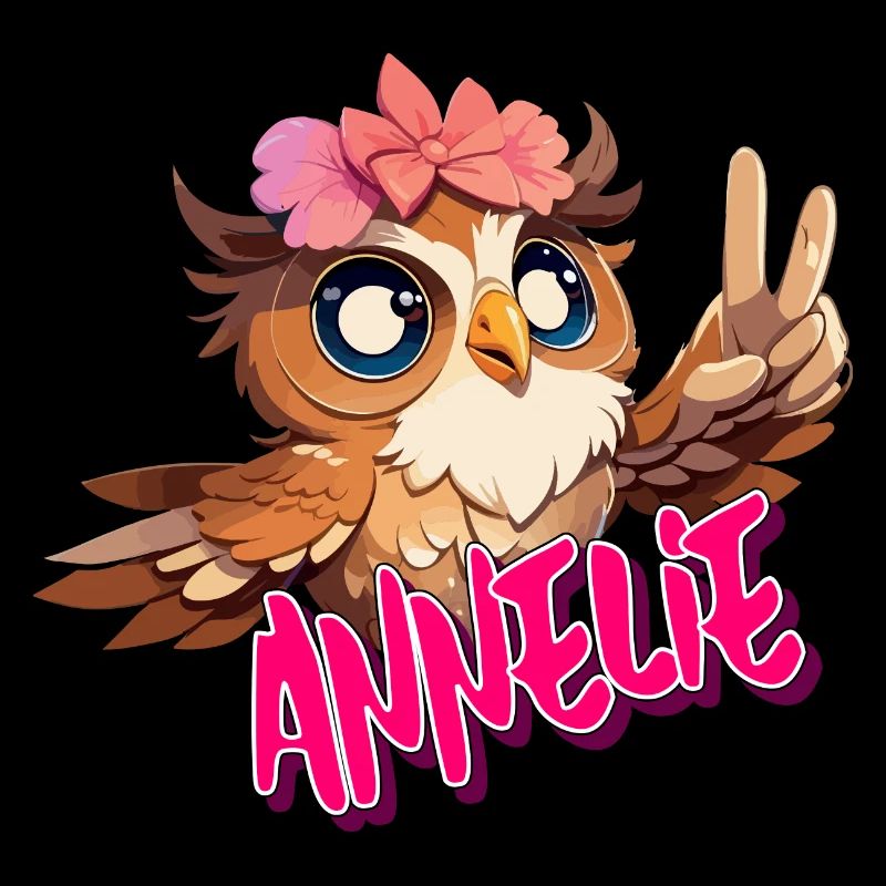 ANNELIE - Schöner Mädchen Name mit süßer EULE