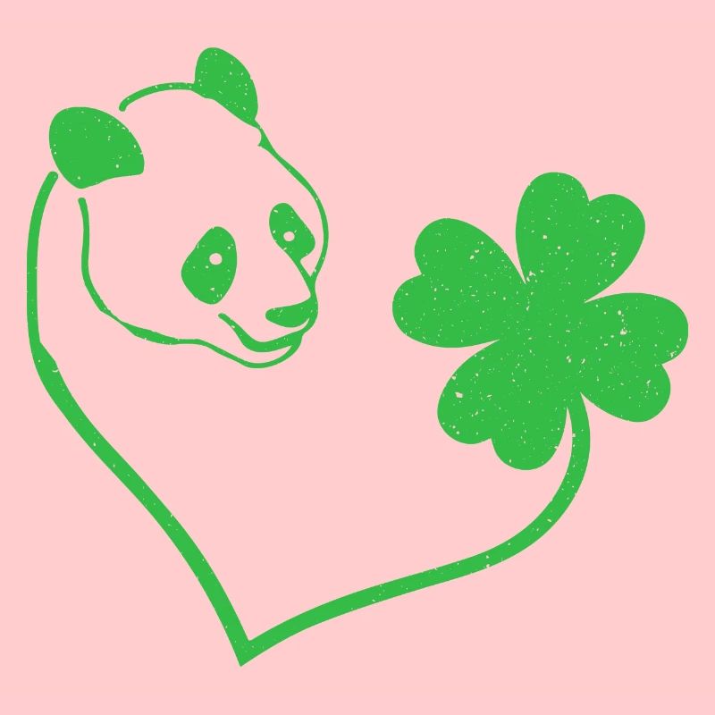 Panda Kleeblatt Glücksbringer Liebe