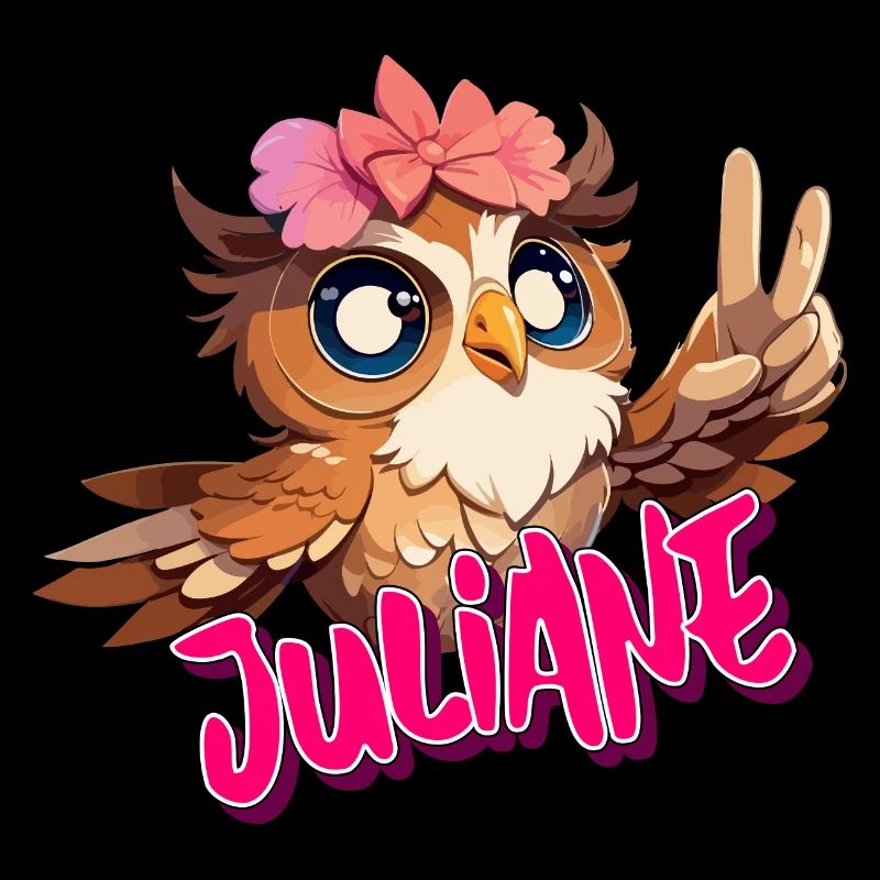 JULIANE - Schöner Mädchen Name mit süßer EULE