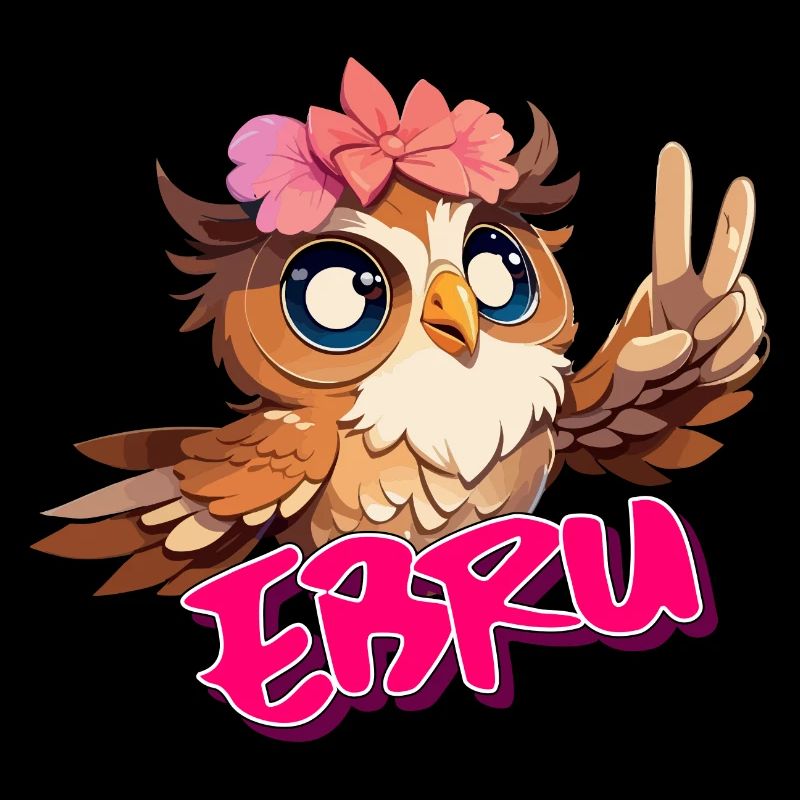 EBRU - Schöner Mädchen Name mit süßer EULE