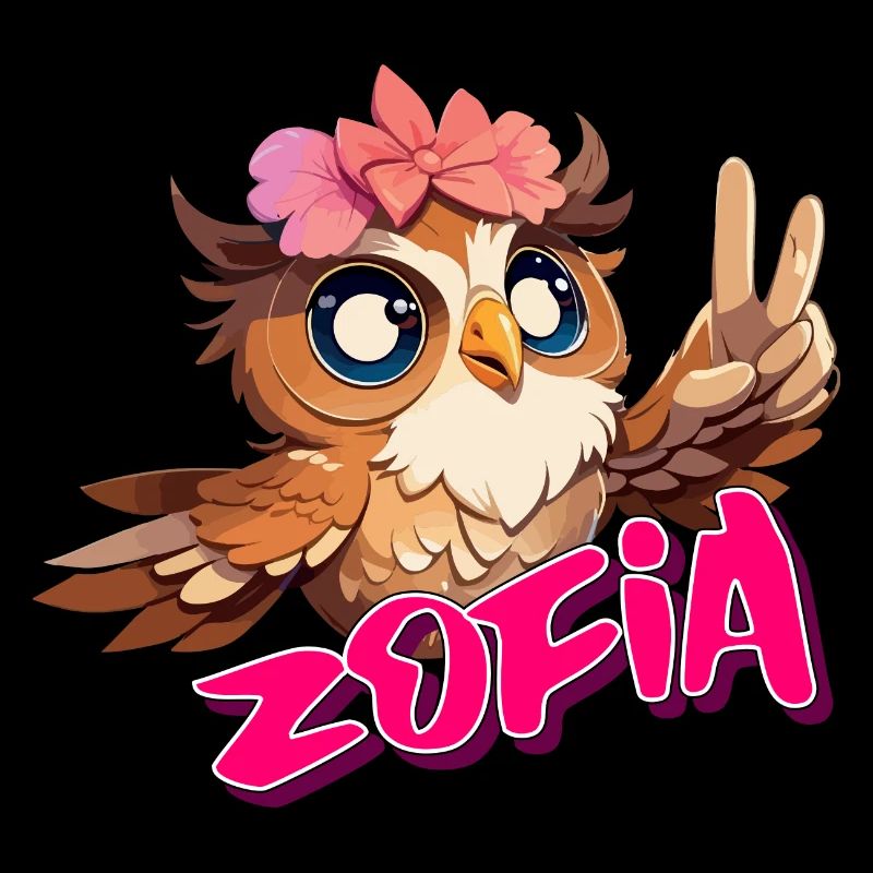 ZOFIA - Schöner Mädchen Name mit süßer EULE