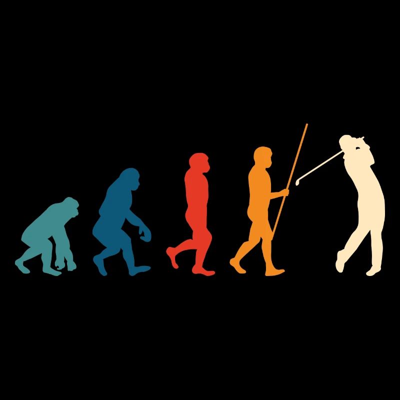 Golf Evolution Golfer Geschenk Golfschläger