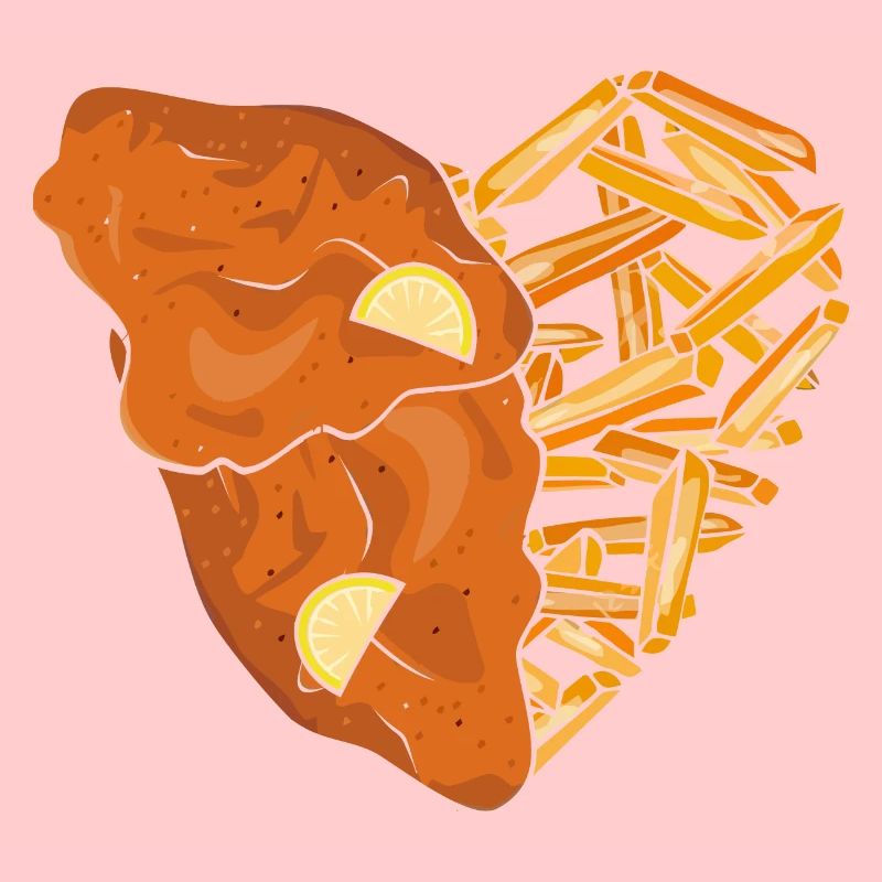 Schnitzel und Pommes Herz