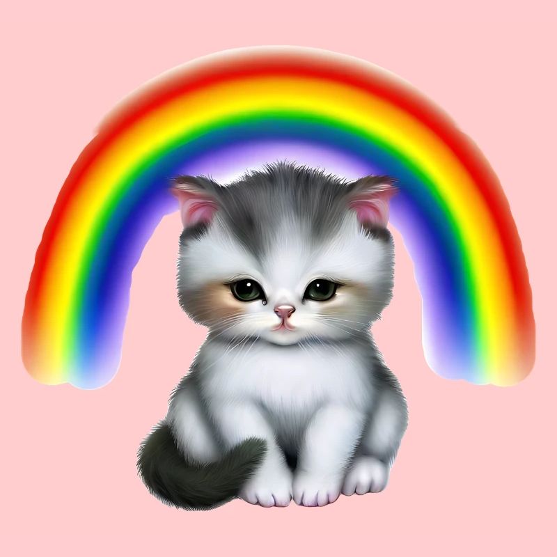 Bébé chat sous arc-en-ciel