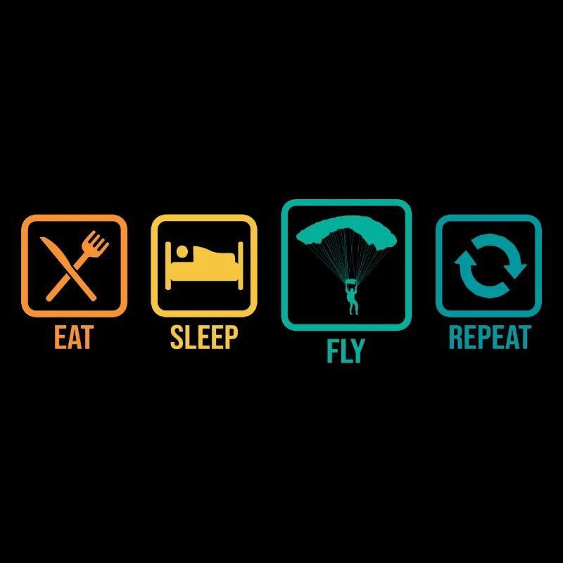 Eat Sleep Paraglide Repeat Paragliding Parachute P