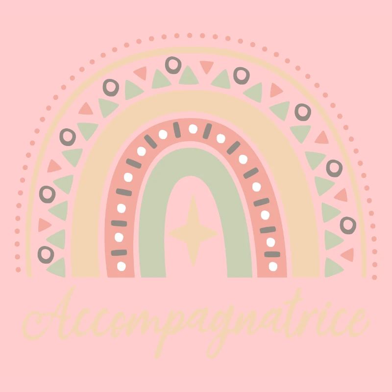 Accompagnatrice. Boho Rainbow accompagnatrice.