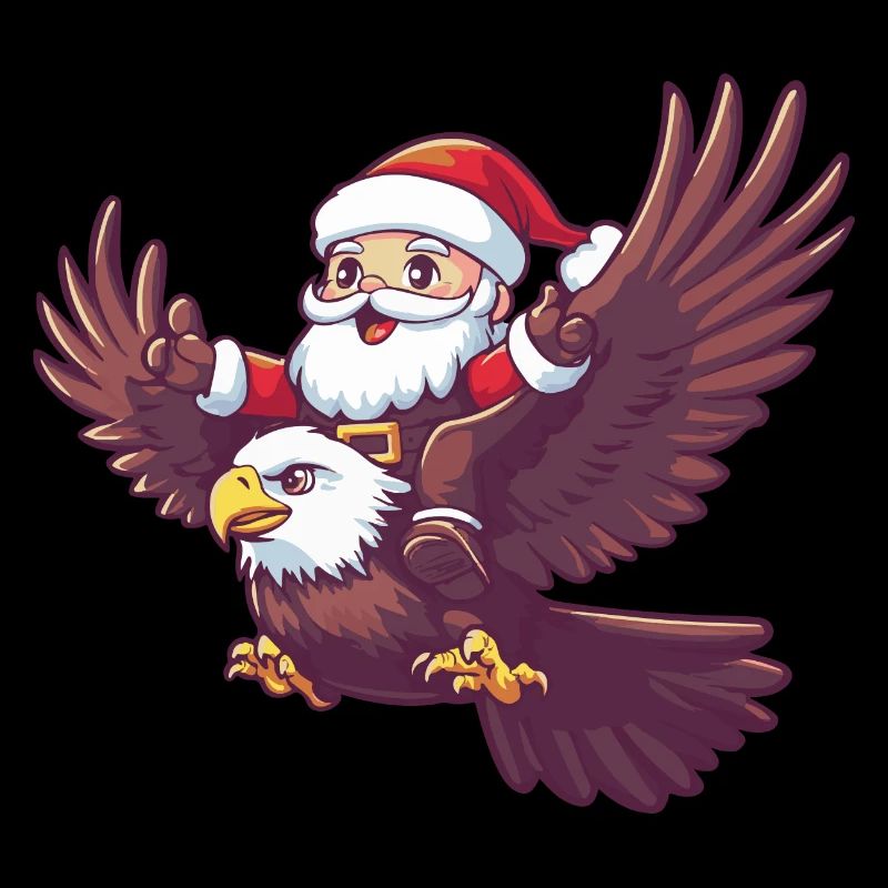 Aigle Père Noël dessin animé