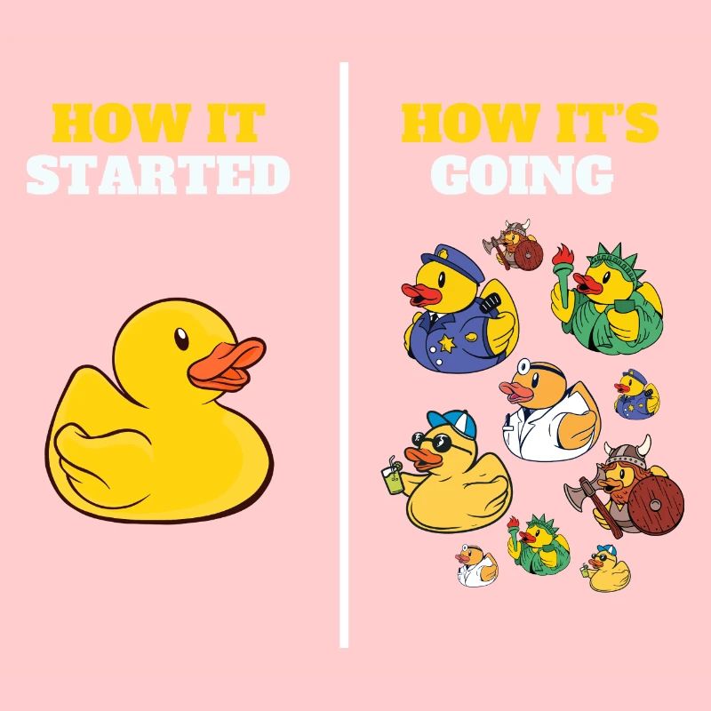 How It Started Yellow Bath Duckie Rubber Duck