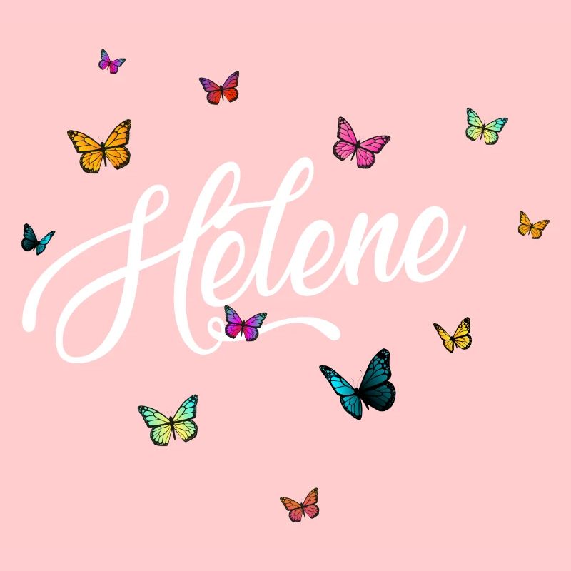 HELENE - Mädchen Name mit bunten Schmetterlingen