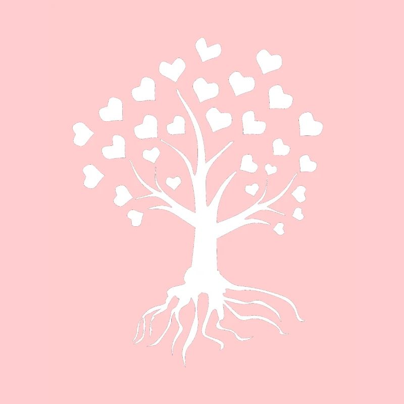 Tree with hearts (white)