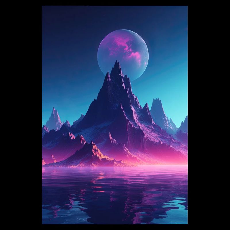 Retro Bergmelodie: Eine Synthwave Ode an der See