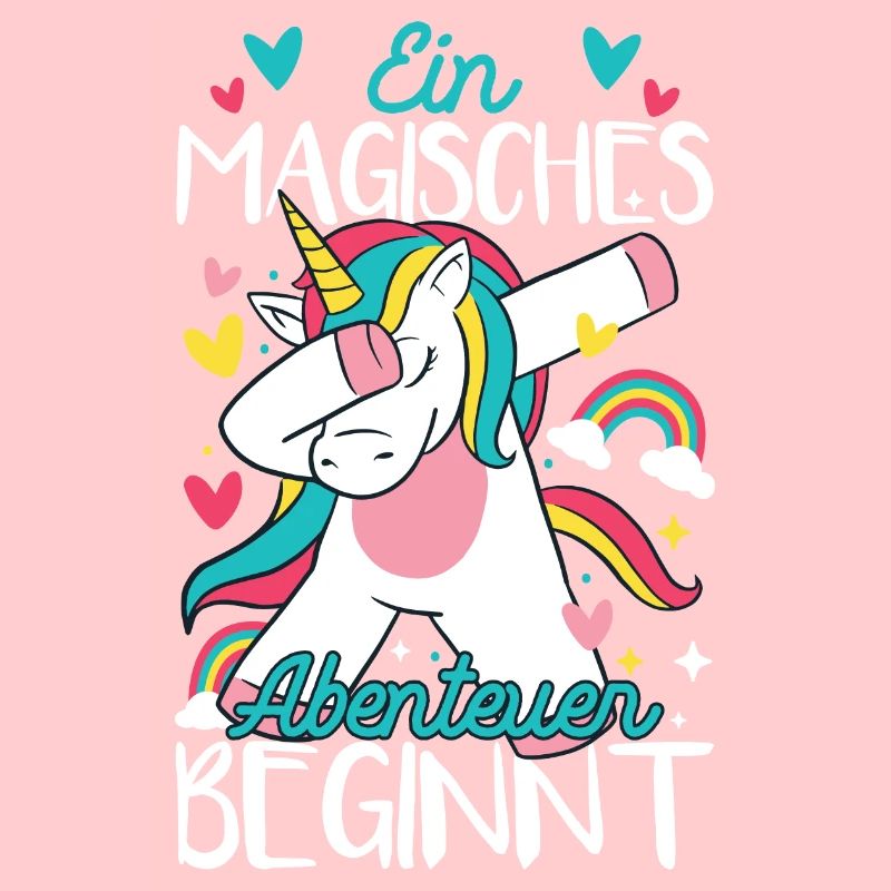 Süßes Einhorn Mädchen Schulkind Einschulung