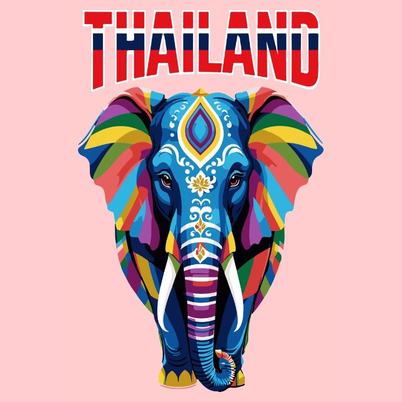 Éléphant abstrait coloré de Thaïlande
