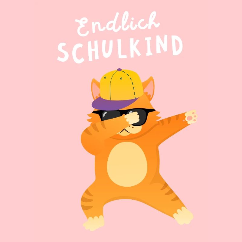 Endlich Schulkind Katze Dab Einschulung