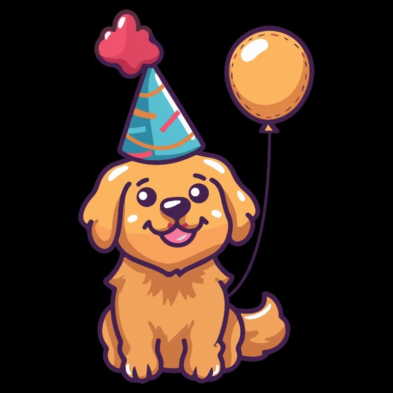 Golden Retriever Hunde Geburtstag Comic Lustig